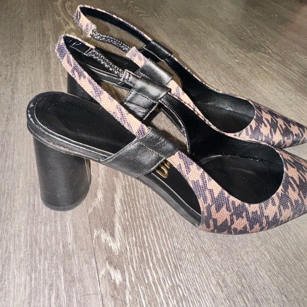 Chic Houndstooth Slingback Heels - image 4